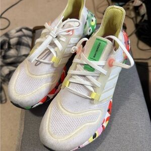 adidas White Floral Athletic Shoes